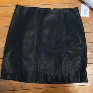 Free People Leather Mini Skirt